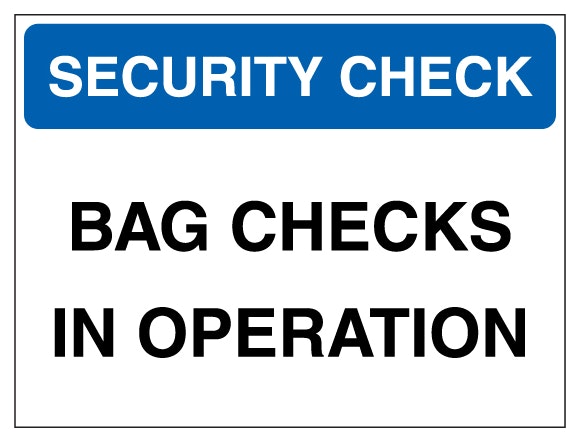 Security Check Bag Checks In Operation Blue