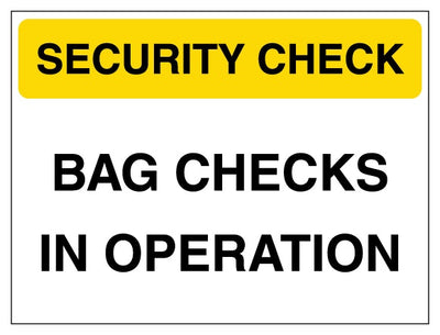 Security Check Bag Checks In Operation Yellow