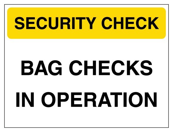 Security Check Bag Checks In Operation Yellow