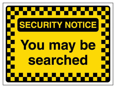 Security Notice You May Be Searched Pattern Border