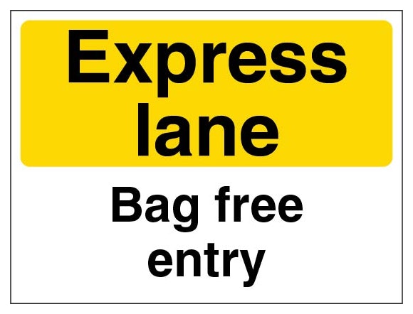 Express Lane Bag Free Entry Portrait Yellow
