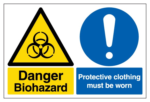 Danger Biohazard Protective Clothing Must Be Worn Landscape