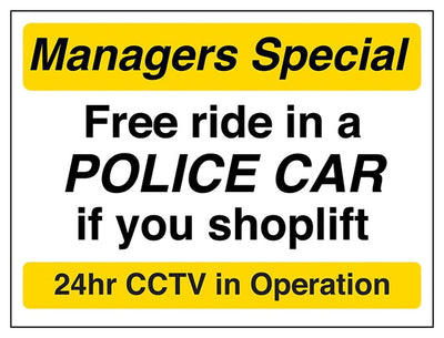 Free Ride In A Police Car If You Shoplift Yellow
