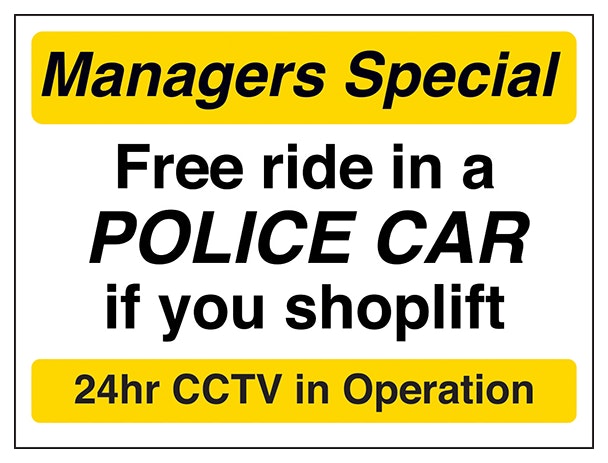 Free Ride In A Police Car If You Shoplift Yellow