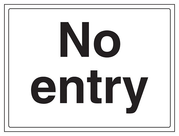 No Entry White Large Landscape