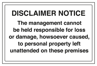 Disclaimer Notice Management Responsibility