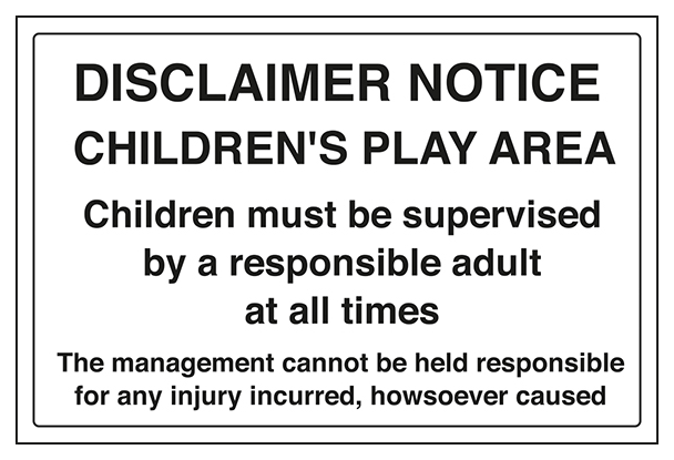Disclaimer Notice Children S Play Area Large Landscape