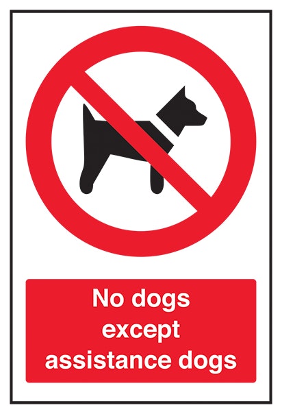 No Dogs Except Assistance Dogs