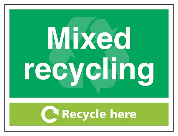 Mixed Recycling Recycle Here