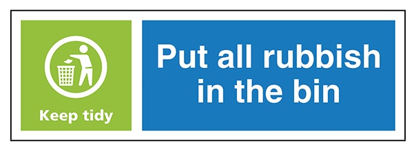 Put All Rubbish In The Bin Keep Tidy Landscape