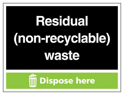 Residual Non Recyclable Waste Dispose Here Landscape