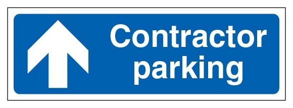 Contractor Parking Landscape Blue Arrow Up
