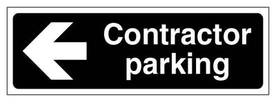 Contractor Parking Landscape Arrow Left Black