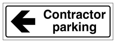 Contractor Parking Landscape Arrow Left White