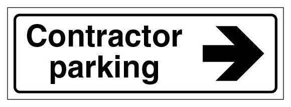 Contractor Parking Landscape Arrow Right White