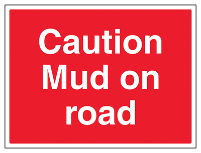Caution Mud On Road Large Landscape