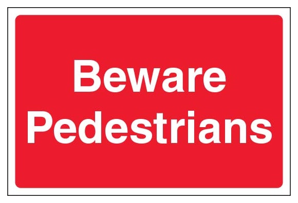 Beware Pedestrians Large Landscape