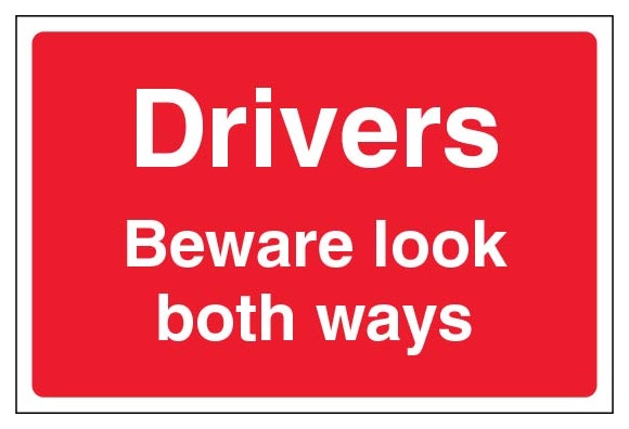Drivers Beware Look Both Ways Large Landscape