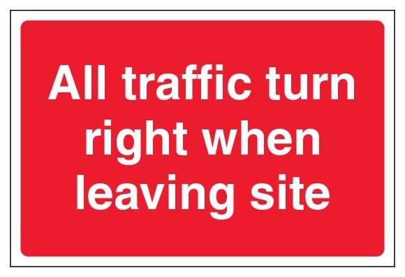 All Traffic Turn Right When Leaving Site Large Landscape