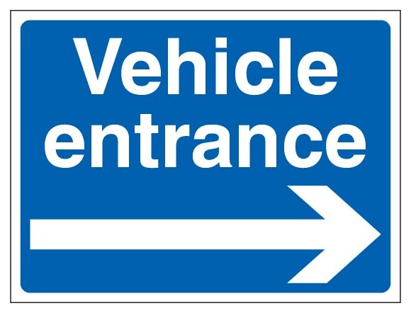 Vehicle Entrance Landscape Blue Arrow Right