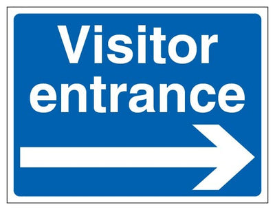 Visitor Entrance Landscape Blue Arrow Right