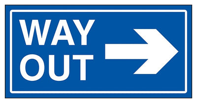Way Out Arrow Right Blue
