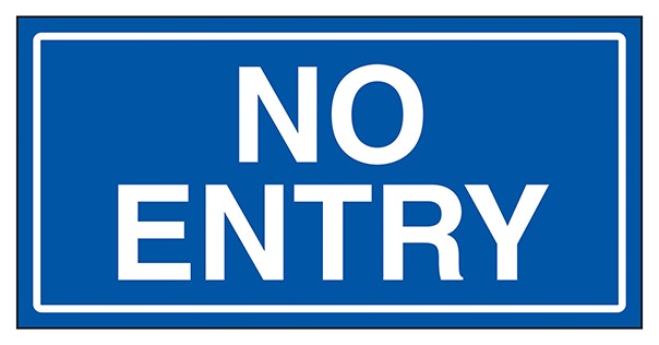 No Entry Blue
