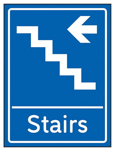 Stairs Arrow Left Blue