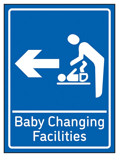 Baby Changing Facilities Arrow Left Blue