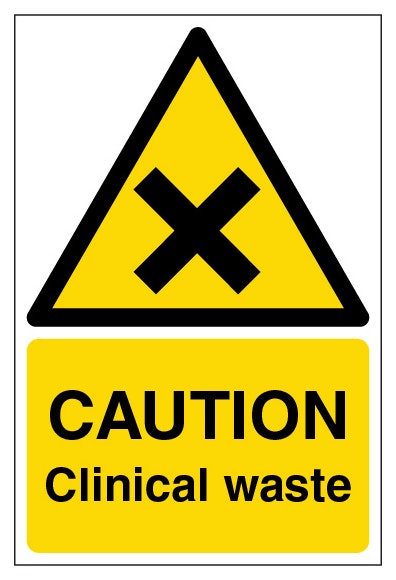 Caution Clinical Waste Portrait