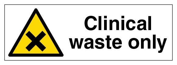 Clinical Waste Only Narrow Landscape