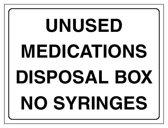 Unused Medications Disposal Box No Syringes Landscape