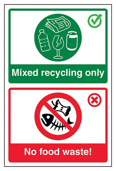 Mixed Recycling Only No Food Waste