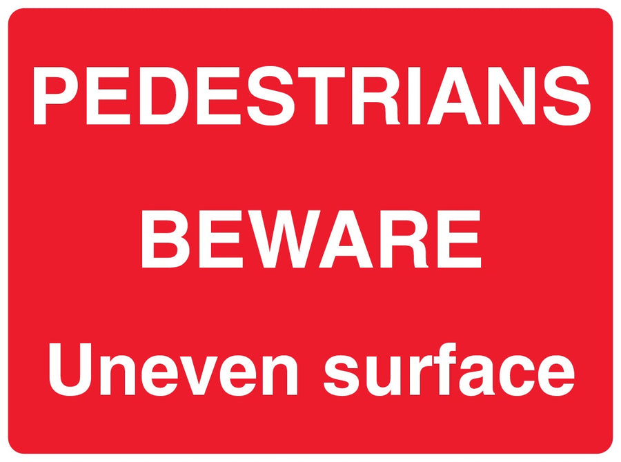 Pedestrians Beware Uneven Surface Landscape Red
