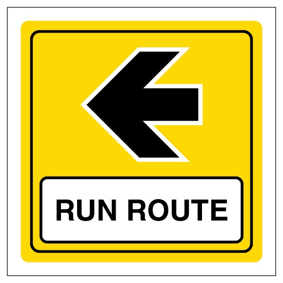Run Route Arrow Left Square