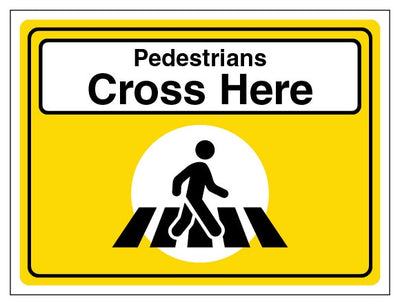 Event Sign Pedestrians Cross Here Landscape