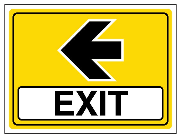 Event Sign Exit Arrow Left Landscape