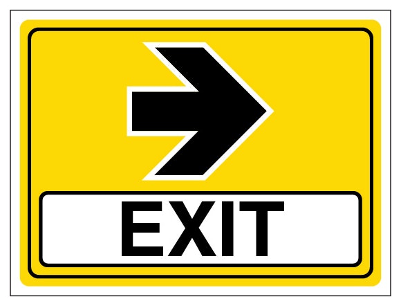 Event Sign Exit Arrow Right Landscape