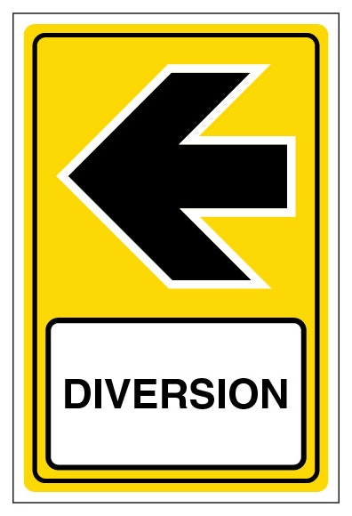 Diversion Arrow Left Portrait