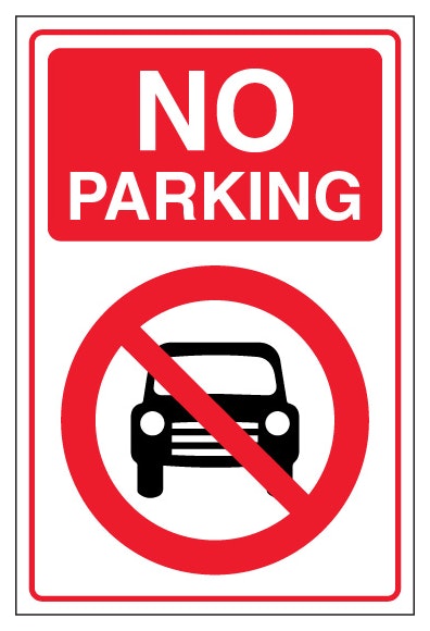 Event Sign No Parking Portrait