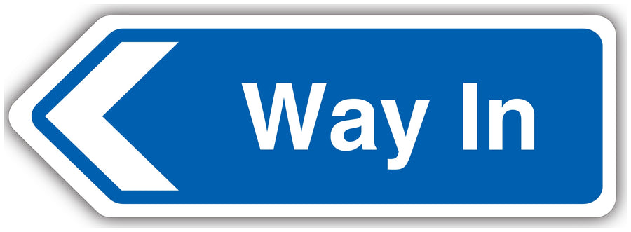 Way In Arrow Left Shaped Sign