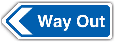 Way Out Arrow Left Shaped Sign