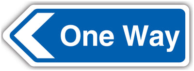One Way Arrow Left Shaped Sign