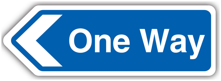One Way Arrow Left Shaped Sign
