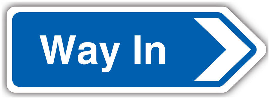 Way In Arrow Right Shaped Sign