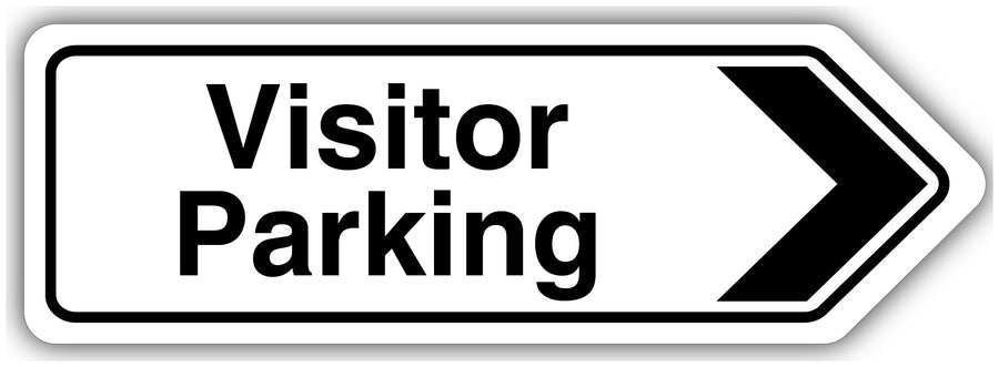 Visitor Parking Arrow Right Shaped Sign