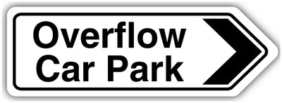 Overflow Car Park Arrow Right Shaped Sign