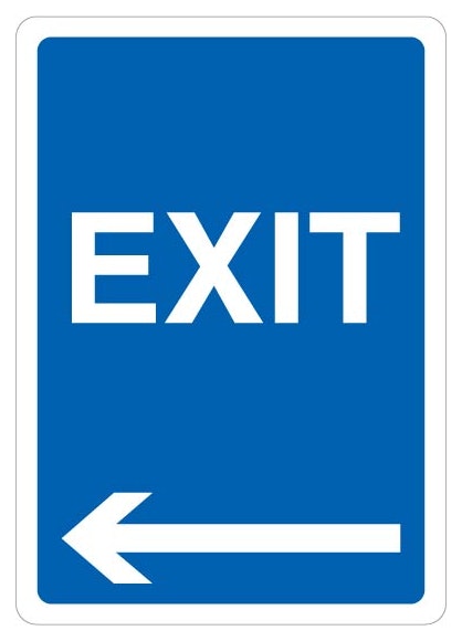 Exit Blue Arrow Left