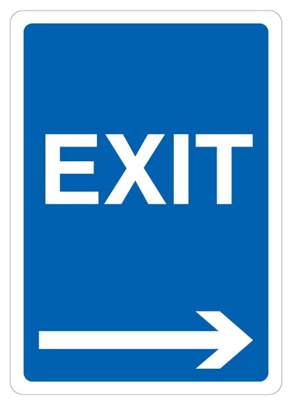 Exit Blue Arrow Right
