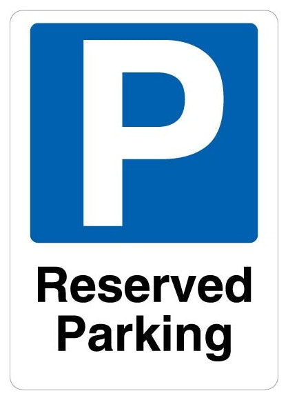 Reserved Parking Blue Parking